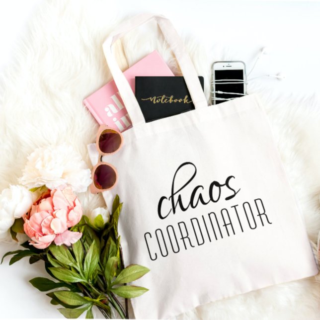 Chaos Coordinator Typographic Text Tote Bag (Creator Uploaded)