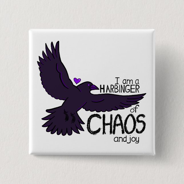 Chaos Crow 15 Cm Square Badge (Front)