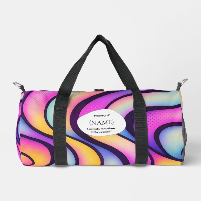  Chaos & Essentials – Abstract Design Personalized Duffle Bag (Front)