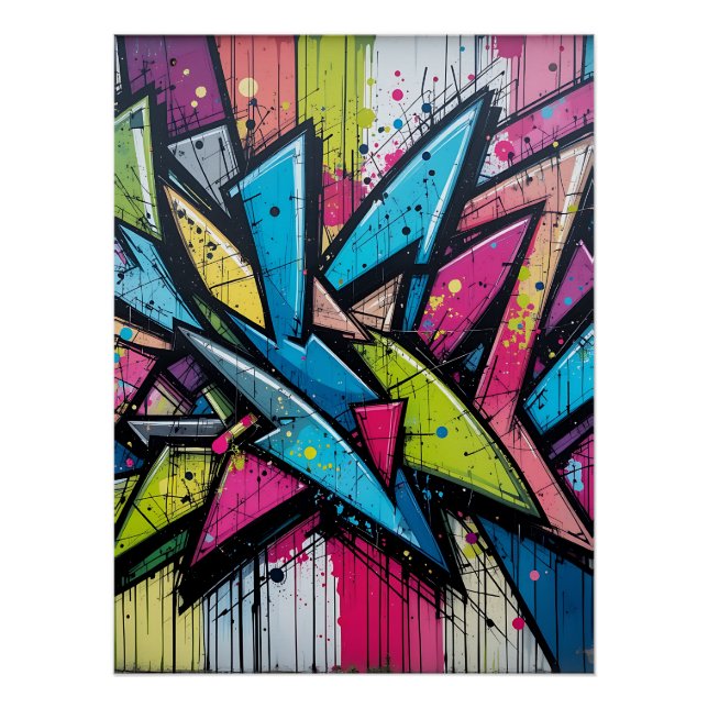 Chaos & Harmony: Abstract Graffiti Explosion Poster (Front)
