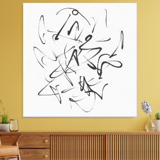 Chaos in Ink – Expressive Line Abstraction Canvas Print