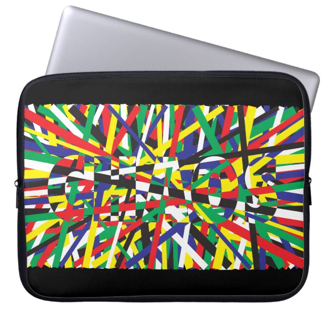 Chaos, in Primaries Laptop Sleeve (Front)