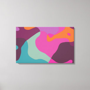 Chaos in retro colours canvas print