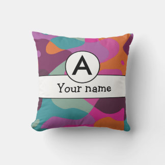 Chaos in retro colours cushion
