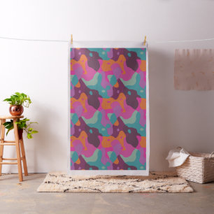 Chaos in retro colours fabric