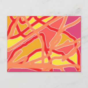 Chaos into Form Digital Art Postcard - Pink