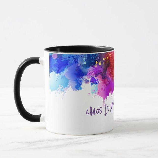 Chaos Is My Comfort Zone – Abstract Art Tee Mug (Left)