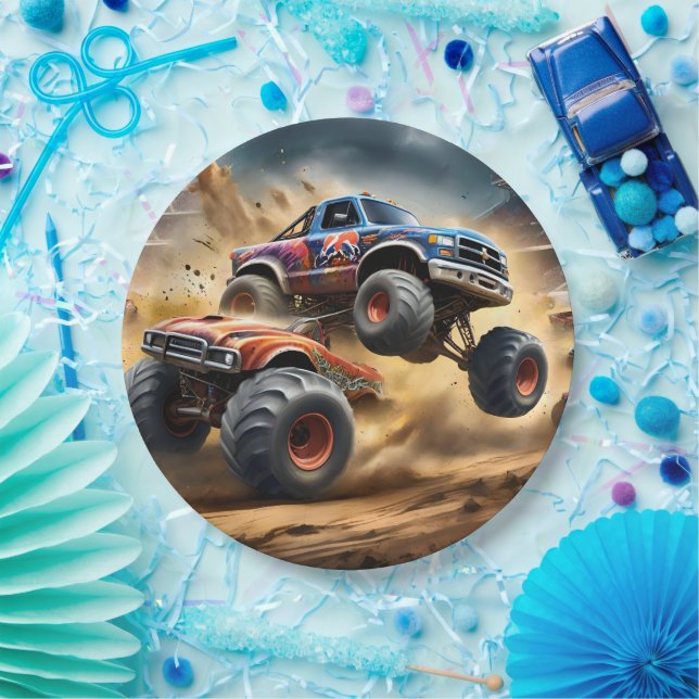 Chaos on Wheels: Monster Truck Smash Derby, Paper Plate (Party)