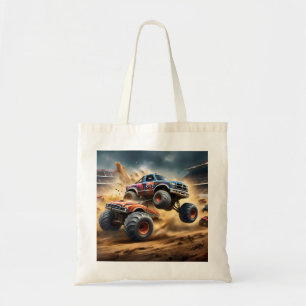 Chaos on Wheels: Monster Truck Smash Derby Tote Bag