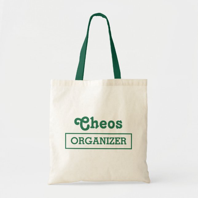 Chaos Organiser Minimalistic fun Typography Design Tote Bag (Front)