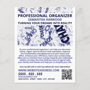 Chaos Slogan Design, Professional Organiser Flyer