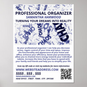 Chaos Slogan Design, Professional Organiser Poster