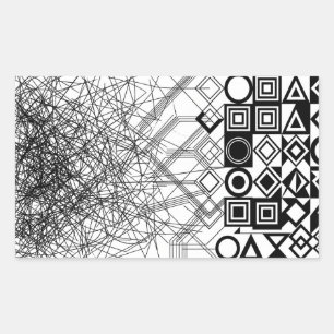 Chaos to Order Abstract Geometric Rectangular Sticker