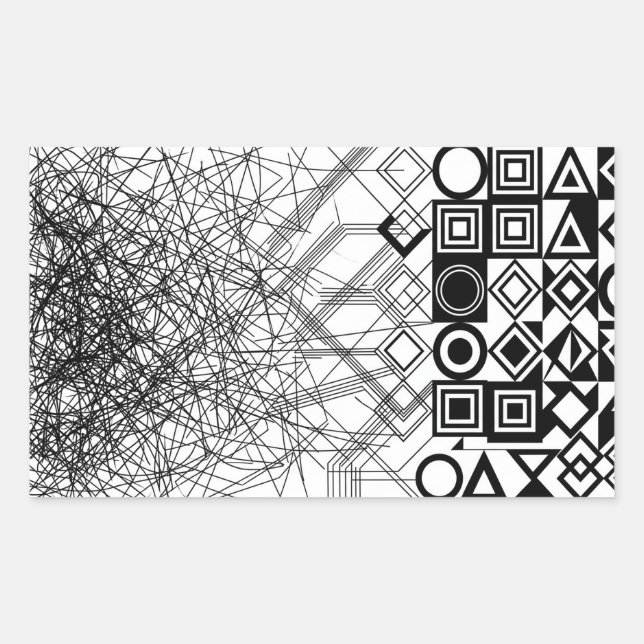 Chaos to Order Abstract Geometric  Rectangular Sticker (Front)
