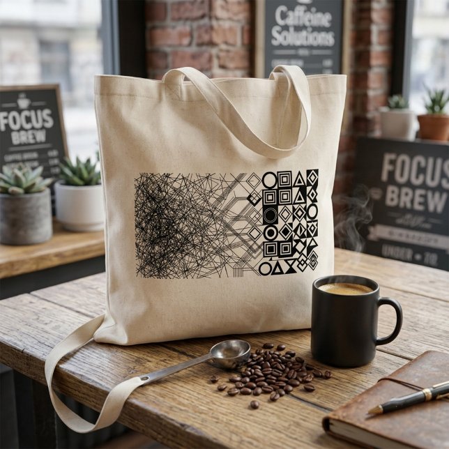 Chaos to Order Abstract Geometric  Tote Bag (Creator Uploaded)