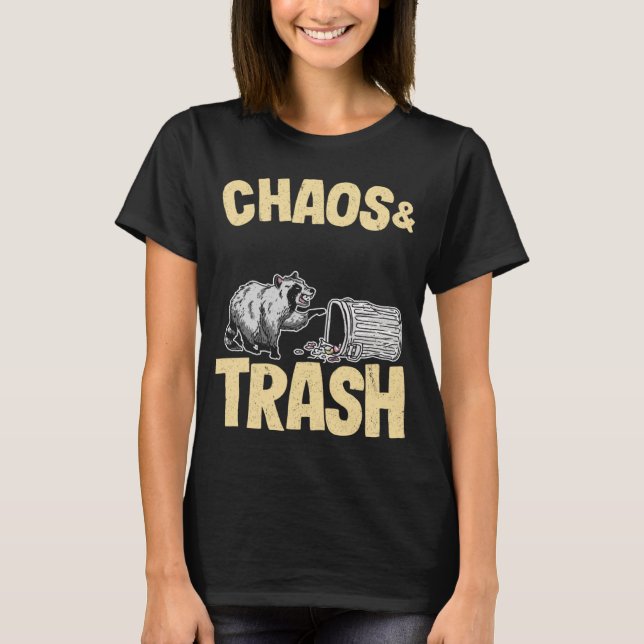 Chaos & Trash Garbage Panda  Racoon T-Shirt (Front)