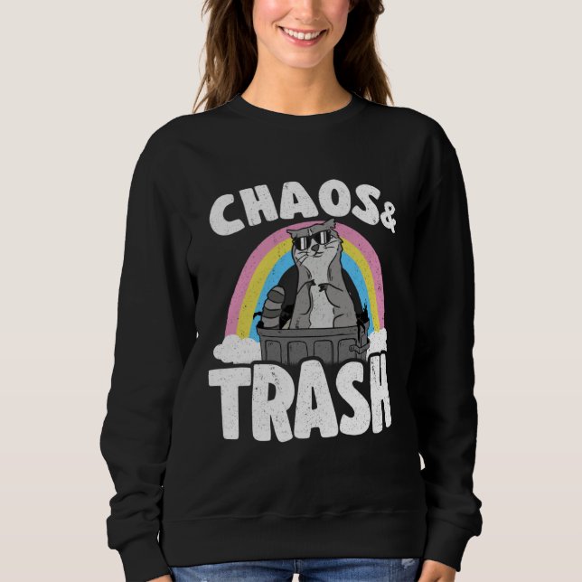 Chaos & Trash Garbage Panda Rainbow Raccoon Sweatshirt (Front)