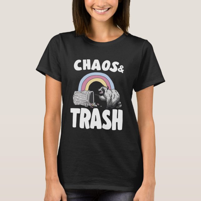 Chaos & Trash Garbage Panda Rainbow Racoon  3 T-Shirt (Front)