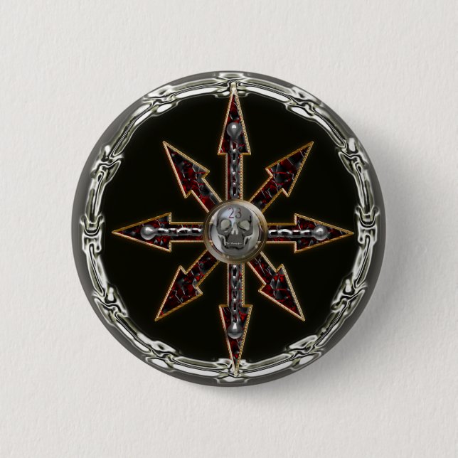 chaos wheel 6 cm round badge (Front)