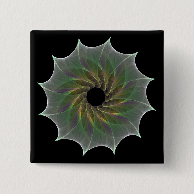 chaotic attraction 15 cm square badge (Front)