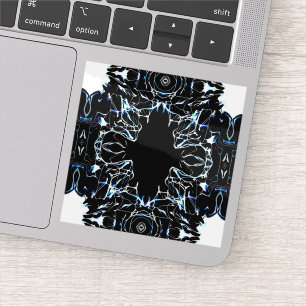 Chaotic Blue Abstract Acrylic Paint Pour Fluid Art