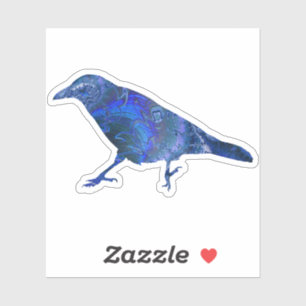 Chaotic Blue Fractal Raven or Blackbird or Crow