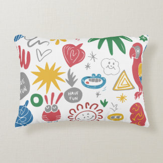  Chaotic Doodle Art Shirt – Fun Abstract Sketch De Decorative Cushion