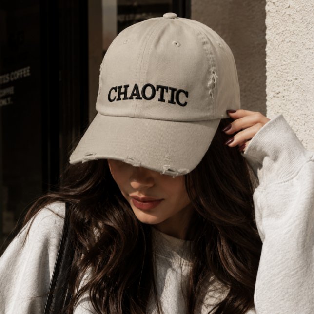 Chaotic Energy Typography  Embroidered Hat (Creator Uploaded)