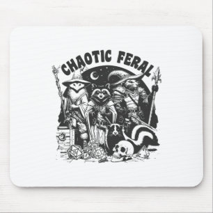 Chaotic Feral Funny Racoon Possum Skunk Boardgame Mouse Pad