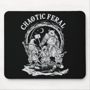 Chaotic Feral Funny Rpg Party Fantasy Animal Meme Mouse Pad