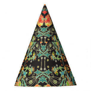 Chaotic floral: vintage abstract pattern. party hat