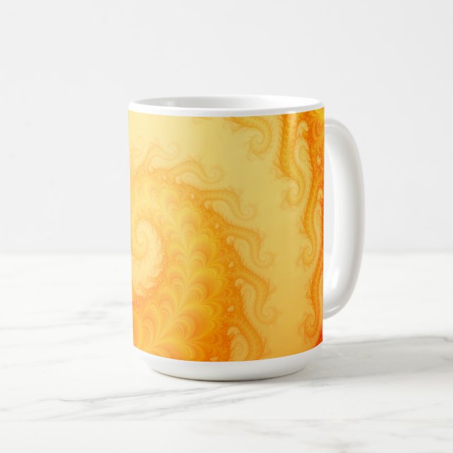 Chaotic Fractal Swirl Abstract Art Coffee Mug (Front Right)