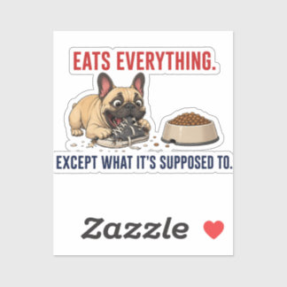 Chaotic French Bulldog Shoe Eater Illustration