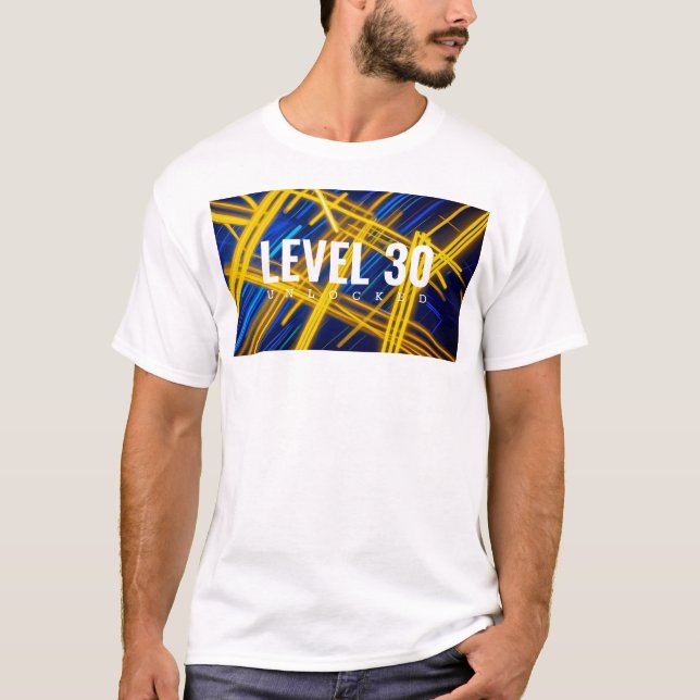 Chaotic Glowing Yellow Cyan Tech Synthwave Lines T-Shirt (Front)
