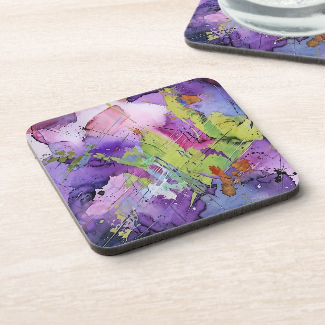 "Chaotic Harmony" Contemporary Abstract Art Coaster (Left Side)
