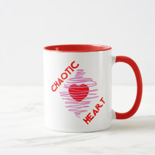 Chaotic Heart Love red heart valentine romance Mug