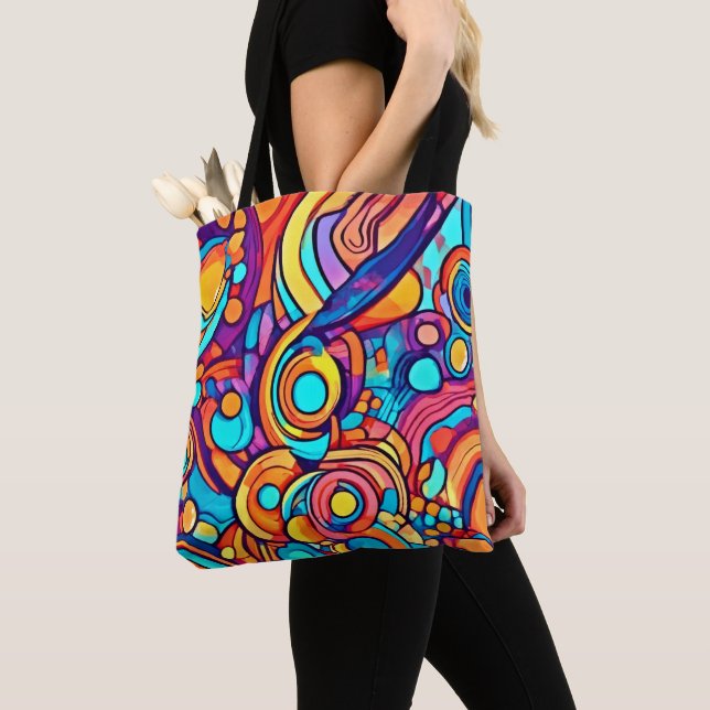Chaotic Joyful Colour Dance Tote Bag (Close Up)