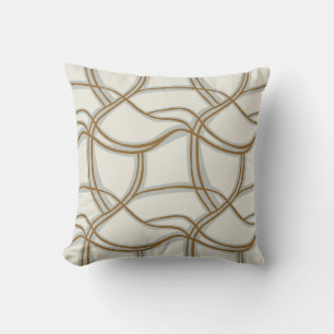 Chaotic lines thin coastal mediterranean sage blue cushion