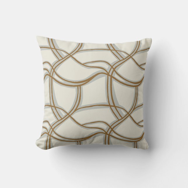 Chaotic lines thin coastal mediterranean sage blue cushion (Front)