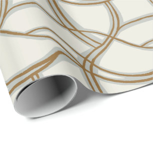 Chaotic lines thin coastal mediterranean sage blue wrapping paper