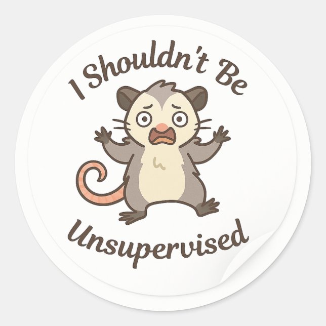 Chaotic Possum “Unsupervised” Sticker (Front)