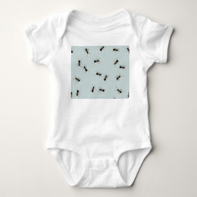 Chaotic Red Ants Stylish Pattern Baby Bodysuit (Front)