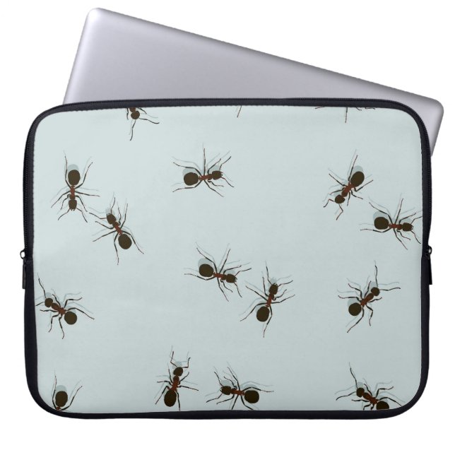 Chaotic Red Ants Stylish Pattern Laptop Sleeve (Front)