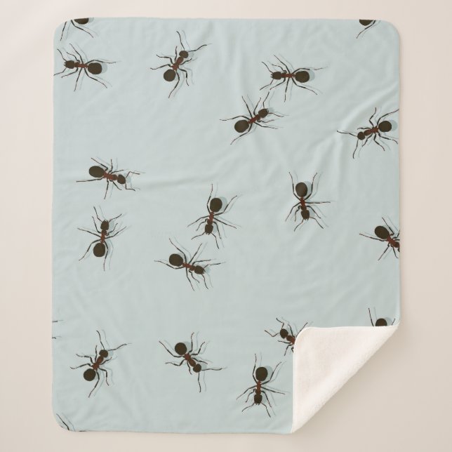 Chaotic Red Ants Stylish Pattern Sherpa Blanket (Front)
