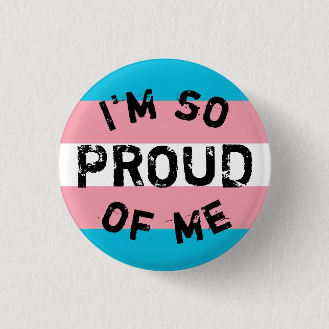 Chapa Bandera Transexual So Proud - Love is Love 3 Cm Round Badge (Front)
