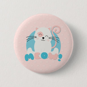 Chapa 'My heart beats for cats 6 Cm Round Badge