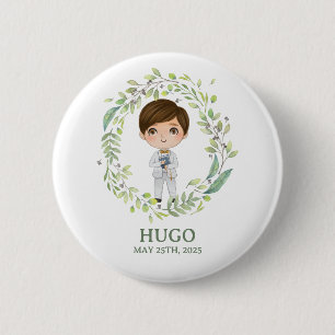 Chapa Primera Communion HUGO 6 Cm Round Badge