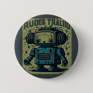 Chapa Redonda De 5 Cm vintage robot old 6 Cm Round Badge