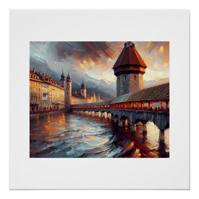 Chapel Bridge Switzerland,  Poster (Front)