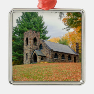 Chapel in fall metal tree decoration